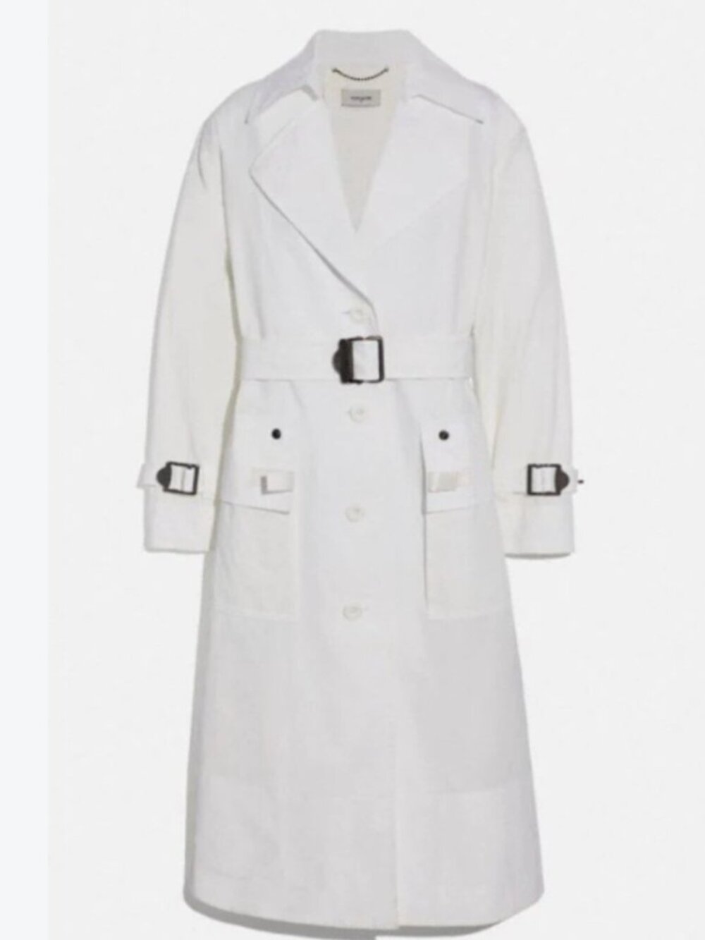 nwt Coach Long Military Trench Coat in white
